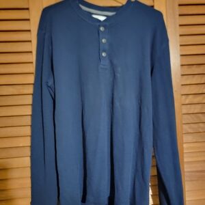 St. John's Bay Navy Long Sleeve Henley